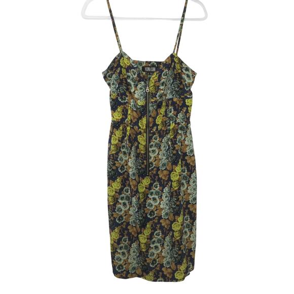 Vena Cava Y2k Vintage Sweetheart Neutral Floral Midi Dress Silk Small - Picture 2 of 5